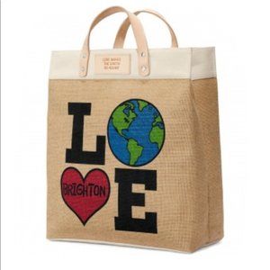 Brighton Love The Earth Jute Burlap Shopper Tote